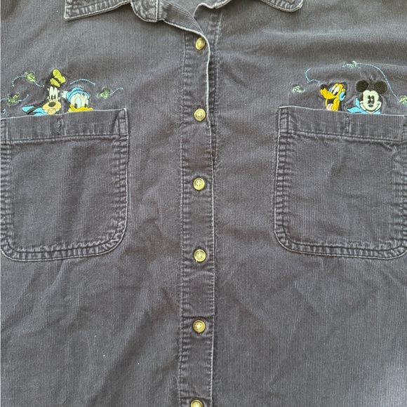 Mickey Unlimited Women Plus Blouse Button Front Mickey Mouse Corduroy Donald - Picture 3 of 11